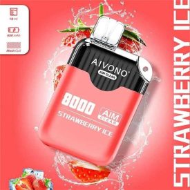 Aivono 8000 - Nicotine Free 0% disposable vape with strawberry ice flavor and 8000 puffs