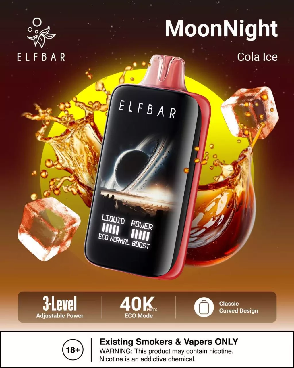 ELF BAR MoonNight 40000 - Cola Ice 5% - ELF BAR VAPE - OFFIC