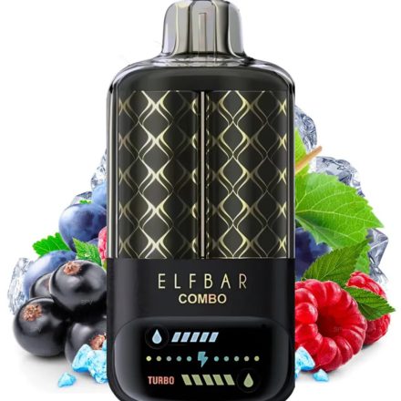 ELF BAR COMBO disposable vape with blackcurrant raspberry grape flavor and 25000 puffs