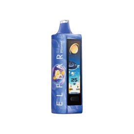 ELF BAR PLANET 25000 disposable vape with blue razz ice flavor and 5% nicotine, rechargeable.
