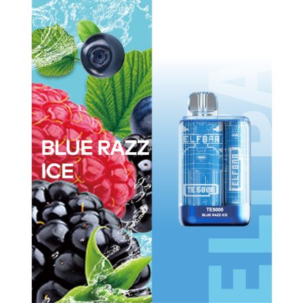ELF BAR TE5000 - BLUE RAZZ ICE 5% - RECHARGEABLE