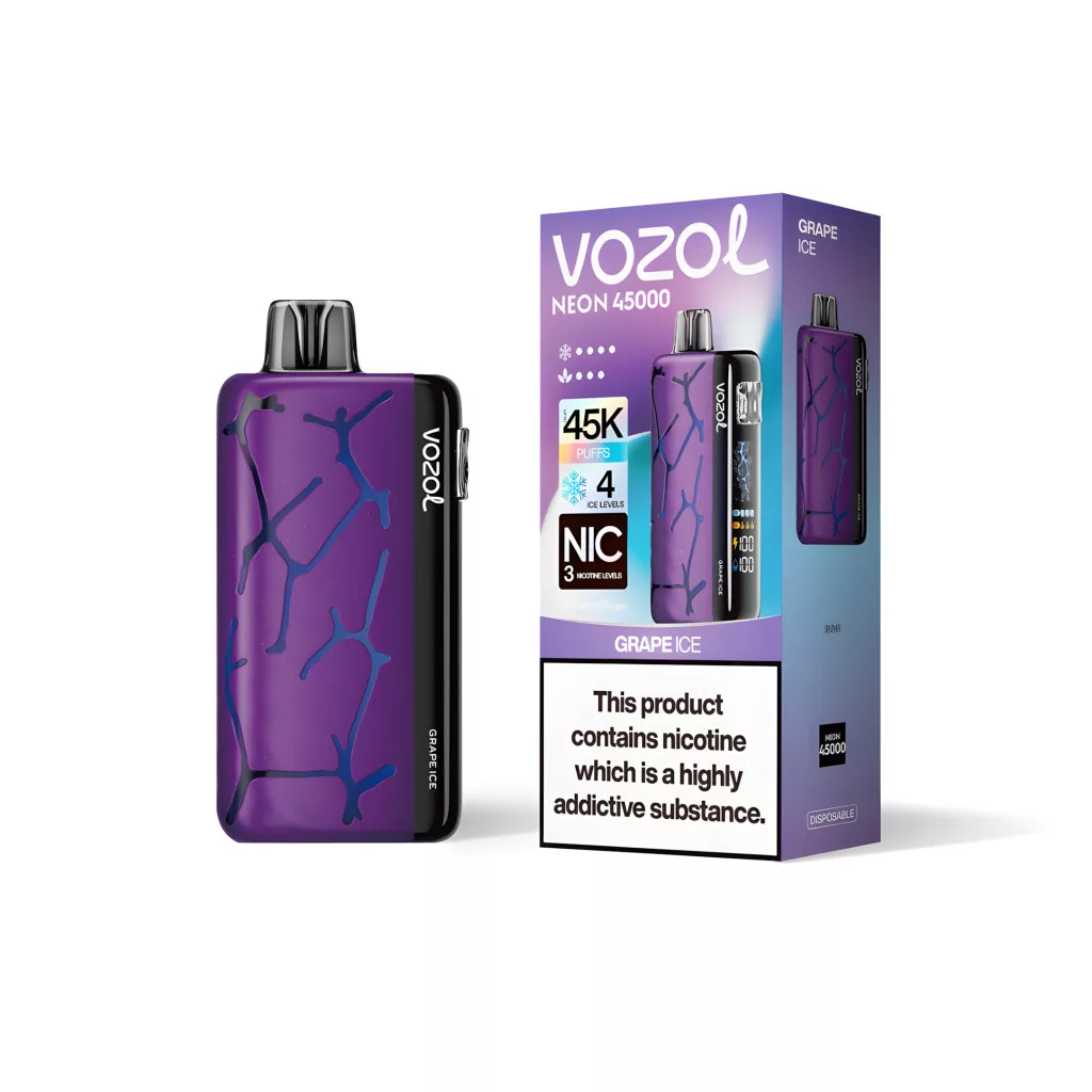 VOZOL NEON 45000 - GRAPE ICE 5% NICOTINE - ELF BAR VAPE - OF